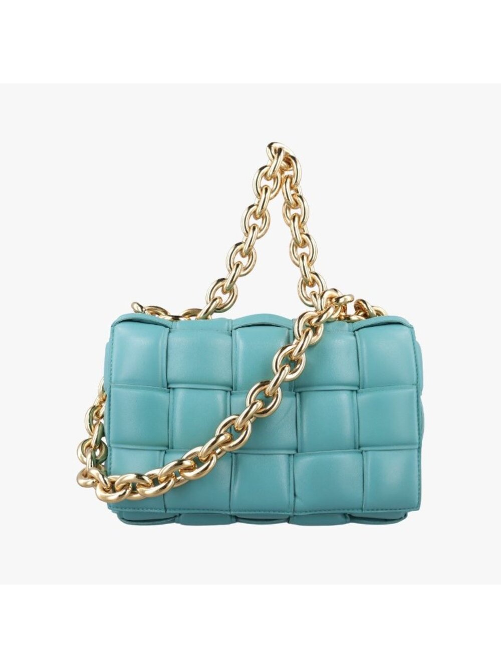 Bottega Veneta the Chain Cassette Blue Lambskin Shoulder Bag